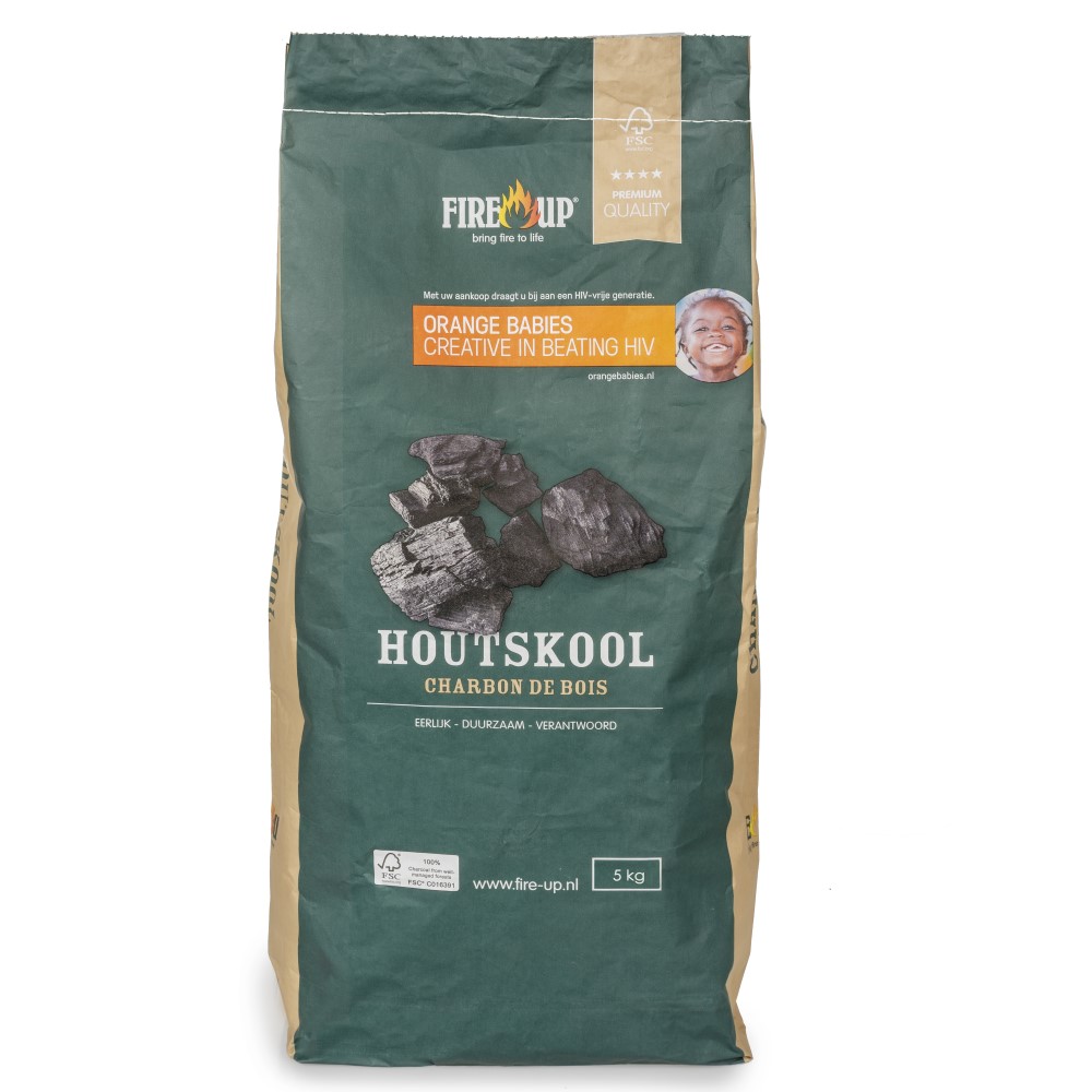 Fire-Up Premium Houtskool 5 kg per zak