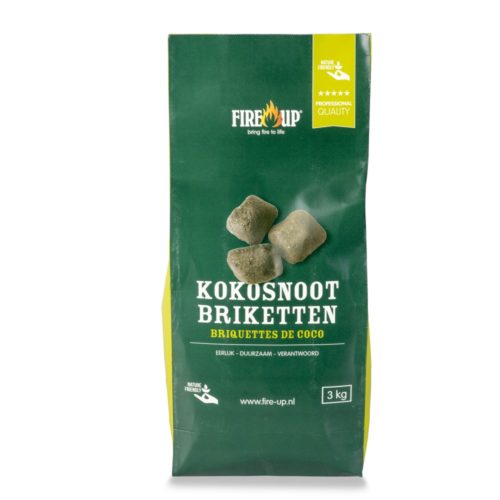 Fire-Up Premium Kokosnootschaalbriketten 3 kg per zak