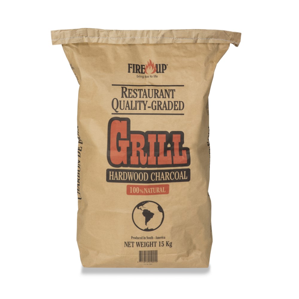 Fire-Up Professional GRILL XL restaurant houtskool 15 kg per zak 30-180 mm. White quebracho.