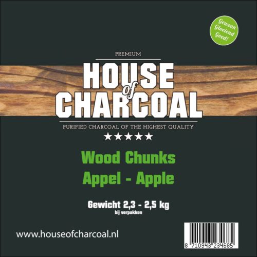 House of Charcoal Rookhout Appel Chunks 2,3-2,5 kg