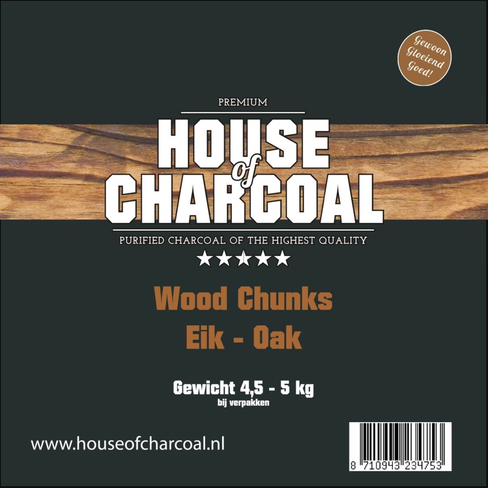 House of Charcoal Rookhout Eik Chunks 4,5-5 kg